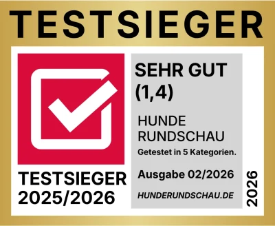 Testsieger 2025/2026 Hunderundschau – Sehr gut (1,4)
